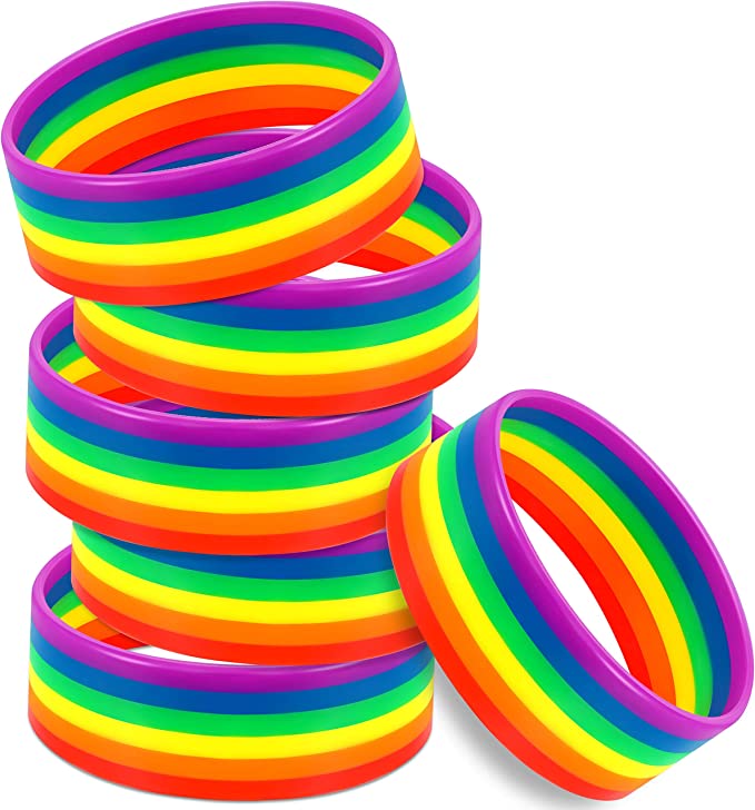 Pet Adoption Rainbow Silicone Bracelets Gay Pride Paw Print Wristbands   Fundraising For A Cause